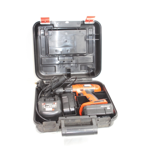 123 - BLACK AND DECKER CASED CORDLESS DRILL