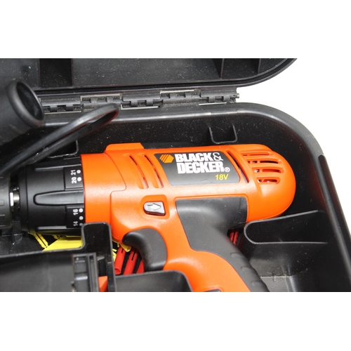 123 - BLACK AND DECKER CASED CORDLESS DRILL