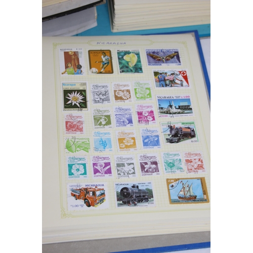 313 - 3 X A4 BINDERS WITH LARGE QUANTITY OF OF SHEETED POSTAGE STAMPS FROM VARIOUS COUNTRIES