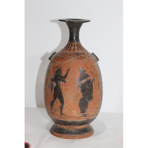 609 - BRONZE VASE, 2 CONTEMPORARY GREEK DESIGN VASES / VESSELS AND OTHER PIECES
27cm