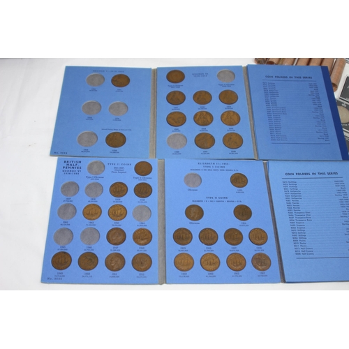 637 - PRESENTATION CASED COINS, SELECTION OF WHITMAN FOLDERS WITH SOME CONTENTS, SOME ROLLED BANK ISSUE 1/... 