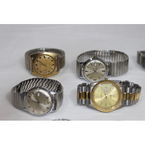 652 - SELECTION OF VINTAGE GENTS WRISTWATCHES INCLUDING TIMEX, GRUEN, BENRAS AND PAUL JOBIN OF SWITZERLAND