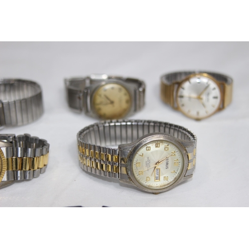 652 - SELECTION OF VINTAGE GENTS WRISTWATCHES INCLUDING TIMEX, GRUEN, BENRAS AND PAUL JOBIN OF SWITZERLAND