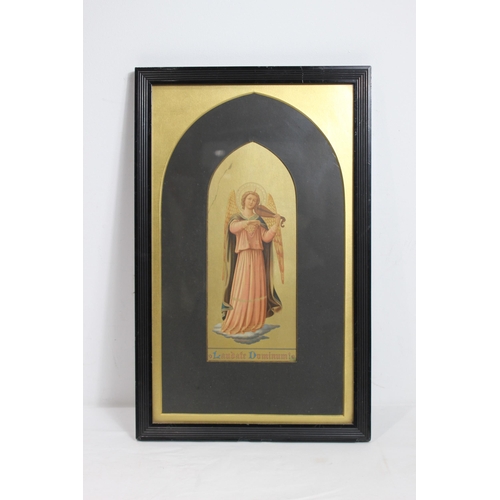 162 - EARLY 20TH CENTURY FRA ANGELICO PRINT - LAUDATE DOMINUM 
54 X 35CM