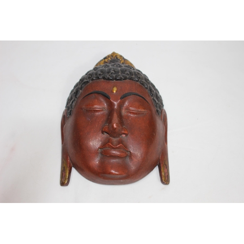 326 - 2 X DEITY WOODEN MASKS 
49 X 28CM