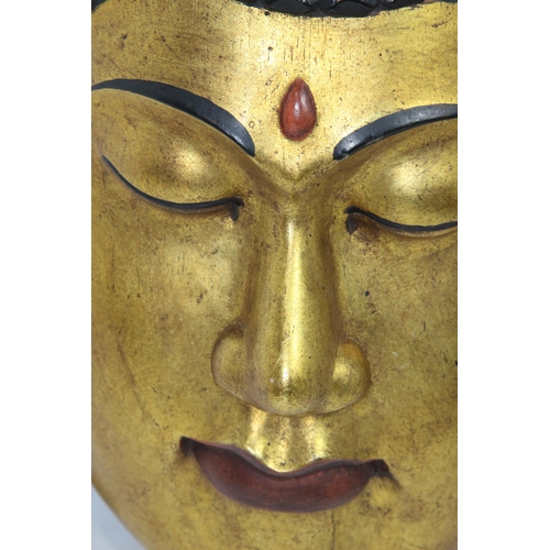 326 - 2 X DEITY WOODEN MASKS 
49 X 28CM