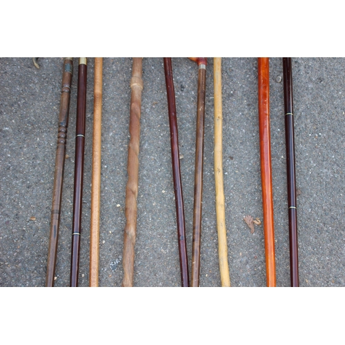 337 - QUANTITY OF WALKING STICKS ETC X9