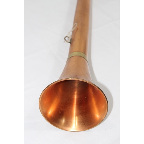 338 - ORNAMENTAL BRASS AND COPPER COACHING HORN