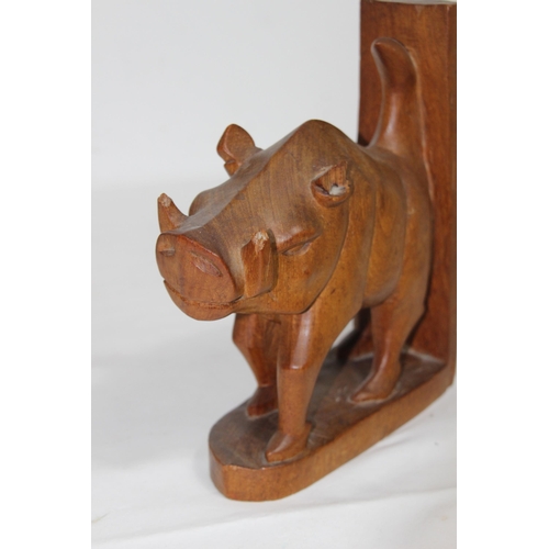 354 - QUANTITY OF ETHNIC CARVED ANIMALS INCLUDING BOOKENDS
20CM