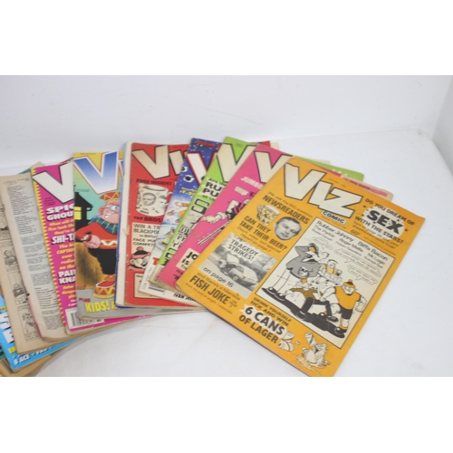 485 - QUANTITY OF VINTAGE MAGAZINE AND COMICS INCLUDING VIZ AND ASTERIX