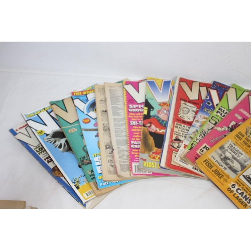 485 - QUANTITY OF VINTAGE MAGAZINE AND COMICS INCLUDING VIZ AND ASTERIX