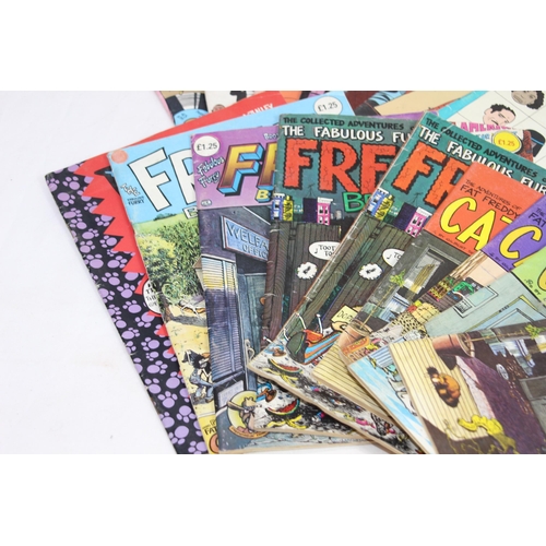 486 - QUANTITY OF VINTAGE COMICS INCLUDING LOVE AND ROCKETS, FAT FREDDY'S CAT, FREAK BROS AND FIRKIN