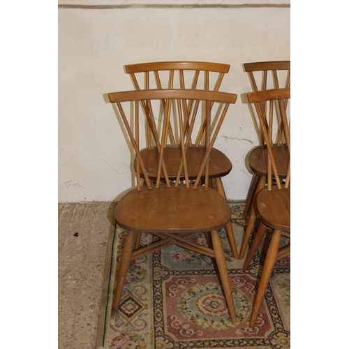 48 - SET OF 6 ERCOL CANDLESTICK DINING CHAIRS 
42 X 41 X 80CM