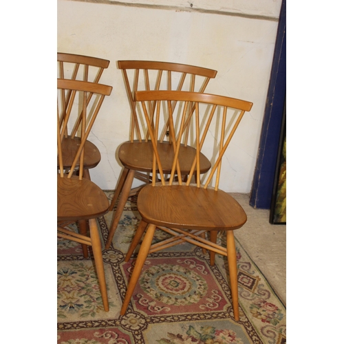 48 - SET OF 6 ERCOL CANDLESTICK DINING CHAIRS 
42 X 41 X 80CM