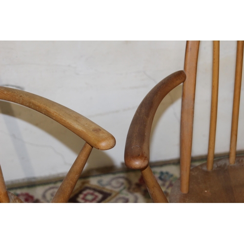 49 - PAIR OF ERCOL CARVER DINING CHAIRS 
62 X 41 X 96CM