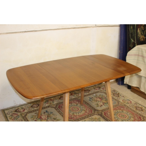 50 - ERCOL DROP LEAF PLANK TABLE 
138 X 74 X 72CM CLOSED 64CM