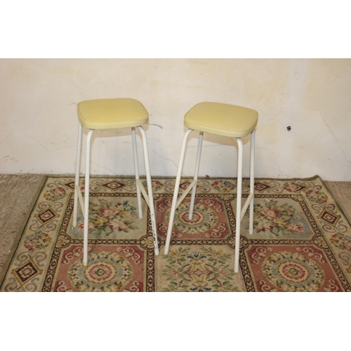 57 - PAIR OF RETRO 1950's KITCHEN STOOLS 
30 X 69CM