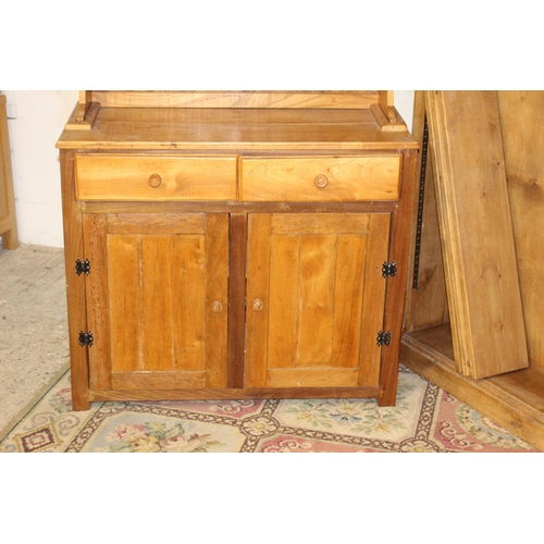 58 - PITCH PINE BOOKCASE AND DRESER - BOOKCASE MISSING THE CLIPS 
93 X 41 X 166CM