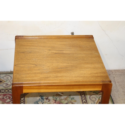 61 - TEAK NEST OF TABLES, RETRO SIDE TABLE AND MEREDEW STOOL