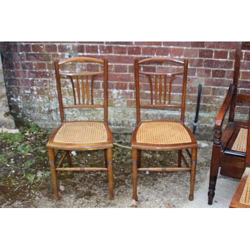 66 - 6 X VINTAGE MIXED CANE BASED CHAIRS