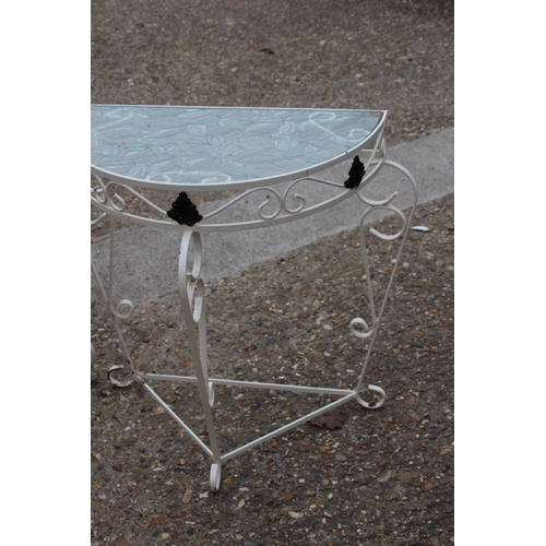 74 - 2 X RETRO GLASS TOPPED METAL TABLES 
60 X 39 X 70CM