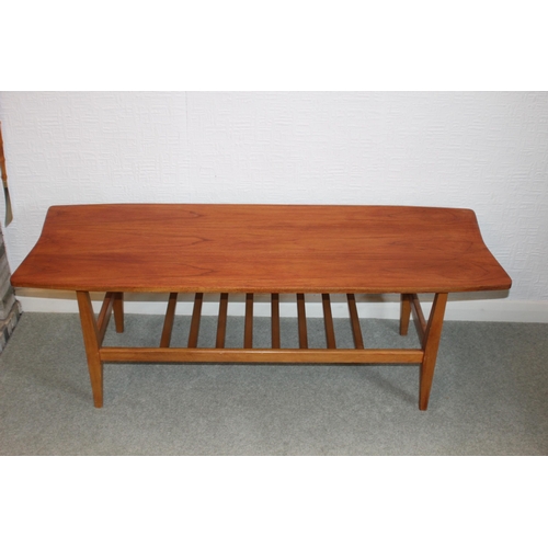 6 - 2 X TEAK RETRO COFFEE TABLES 
120 X 43 X 42CM