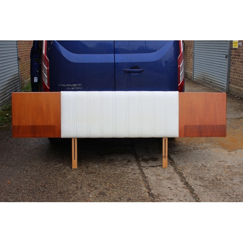 80 - RETRO G PLAN FRESCO HEADBOARD AND PAIR OF BEDSIDE TABLES 
250 X 96CM 
BEDSIDE - 51 X 43 X 52CM