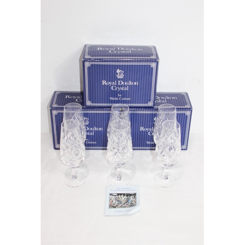 228 - SET OF 6 ROYAL DOULTON CRYSTAL GLASSES