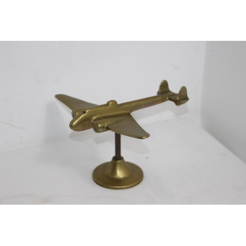 385 - 2 X BRASS MODELS OF WWII AIRCRAFTS STAMPED RAF
12CM