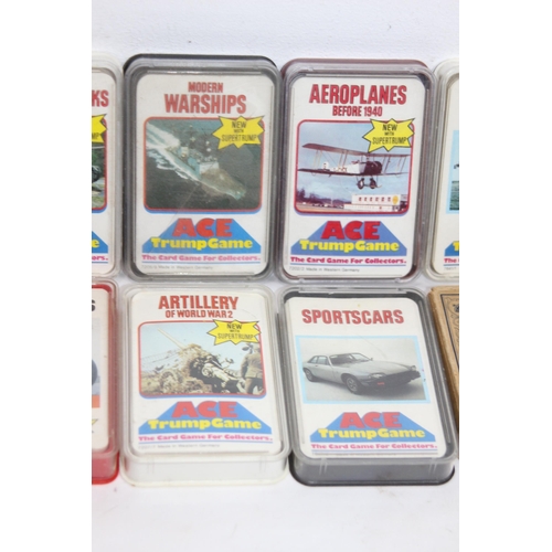 497 - 9 VINTAGE TOP TRUMPS AND 2 PACKS OF CARDS