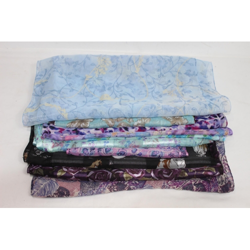 395 - QUANTITY OF SILK SCARVES x8