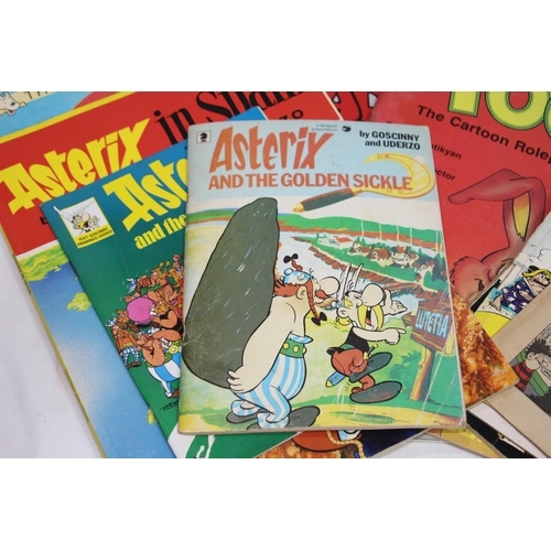 485 - QUANTITY OF VINTAGE MAGAZINE AND COMICS INCLUDING VIZ AND ASTERIX