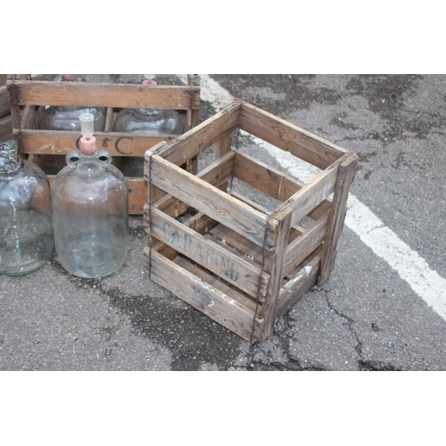 103 - QUANTITY OF WOODEN CRATES AND DEMIJOHNS