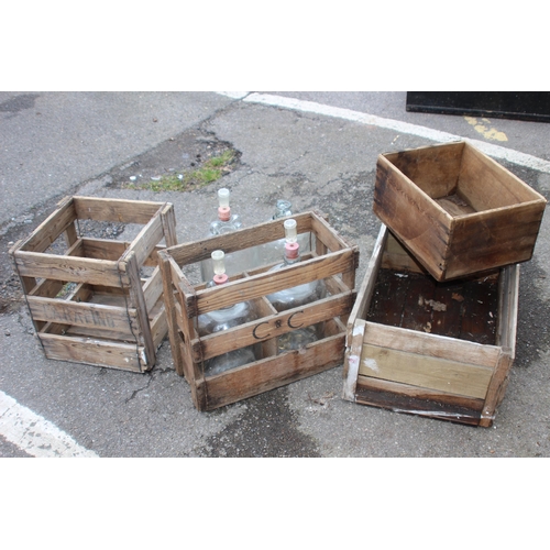 103 - QUANTITY OF WOODEN CRATES AND DEMIJOHNS