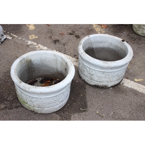 107 - PAIR OF LARGE STONE PLANTERS
45 X 27CM