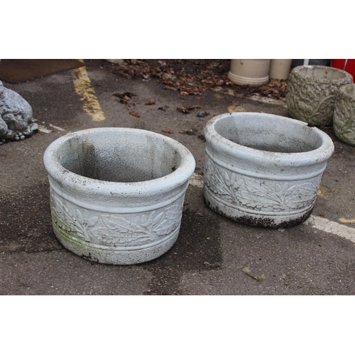 107 - PAIR OF LARGE STONE PLANTERS
45 X 27CM