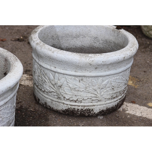 107 - PAIR OF LARGE STONE PLANTERS
45 X 27CM