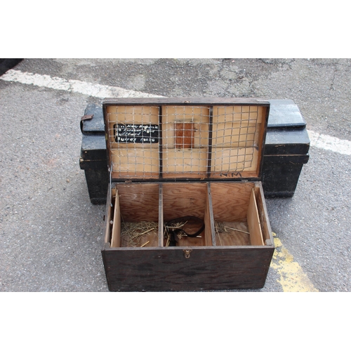 114 - 2 X VINTAGE PIGEON BOXES
78 X 29 X 33CM