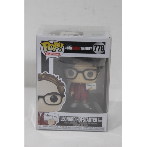 502 - 3 X FUNKO POPS - 1950'S ELVIS, LEONARD HOFSTADTER IN ROBE AND KRAMER IN UNDERWEAR