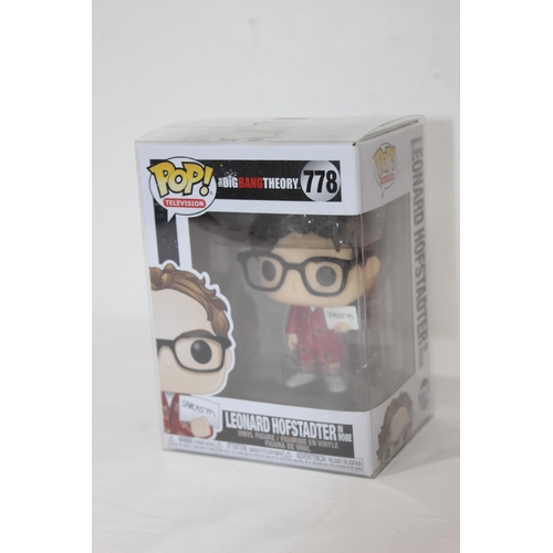 502 - 3 X FUNKO POPS - 1950'S ELVIS, LEONARD HOFSTADTER IN ROBE AND KRAMER IN UNDERWEAR