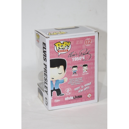 502 - 3 X FUNKO POPS - 1950'S ELVIS, LEONARD HOFSTADTER IN ROBE AND KRAMER IN UNDERWEAR