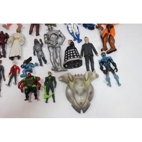 503 - BOX OF VINTAGE ACTION FIGURES ETC