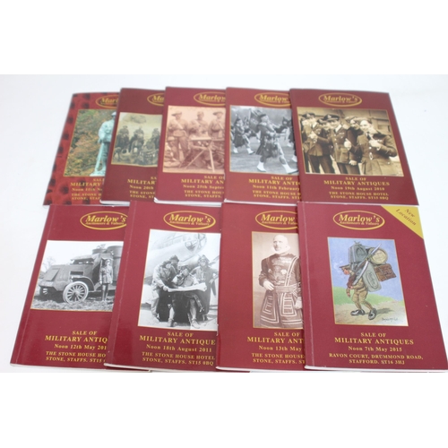 521 - QUANTITY OF MARLOWS MILITARY AUCTION CATALOGUES