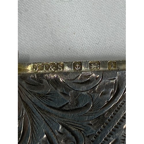 733 - DEMI BRIGHT-CUT SILVER VESTA CASE BY JOHN THOMPSON AND SONS - BIRMINGHAM 1908