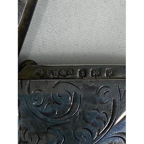 734 - GERORGE V SILVER BRIGHT-CUT SILVER VESTA CASE BY G F WESTWOOD AND SONS - BIRMINGHAM 1914