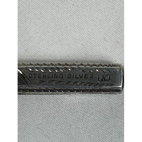 742 - FOLD OUT SILVER CASED BUTTON / LACE HOOK FOR CHATELAINE OR A LARGER FOB WITH BRIGHT-CUT DECORATION