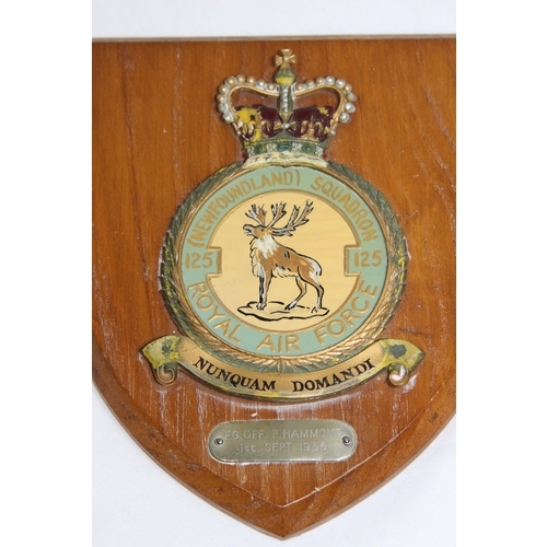 515 - TWO RAF PLAQUES FOR 125 NEWFOUNDLAND SQUADRON AND 439 SQUADRON