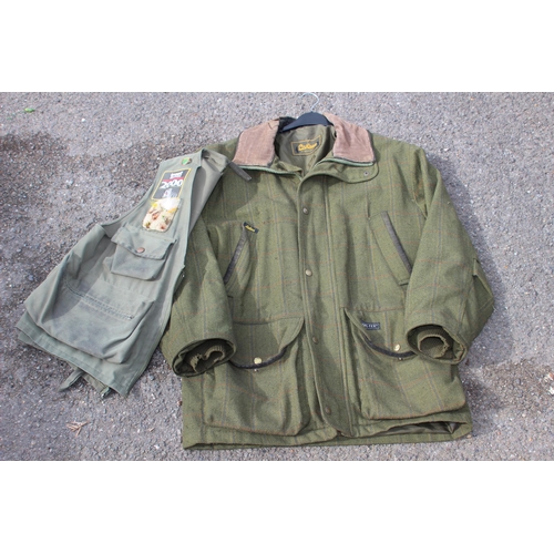 430 - VINTAGE LAKSEN JACKET AND FISHING VEST SIZE S