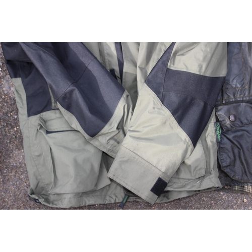 431 - BARBOUR BEAUFORT WAX JACKET WITH LINER AND ONE OTHER 
23CM