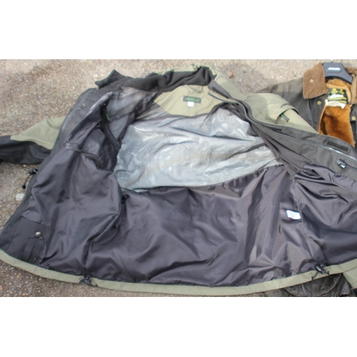 431 - BARBOUR BEAUFORT WAX JACKET WITH LINER AND ONE OTHER 
23CM